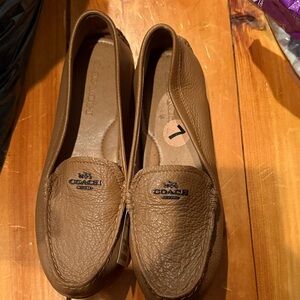 Coach Women's Tan Leather Loafers